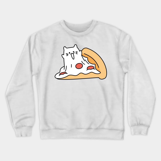 Meowzzarella Pizza The Mozzarella Cheese Cat Crewneck Sweatshirt by Attapet Original